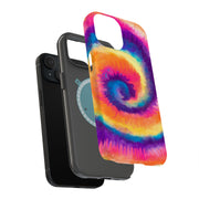Tie Dye Circle Tough Cases For Apple iPhone (17, 16, 15, 14, 13, 12, 11, X, SE, 8, 7/ Air, Plus, Pro, Max, Mini, XR, XS), Print in USA