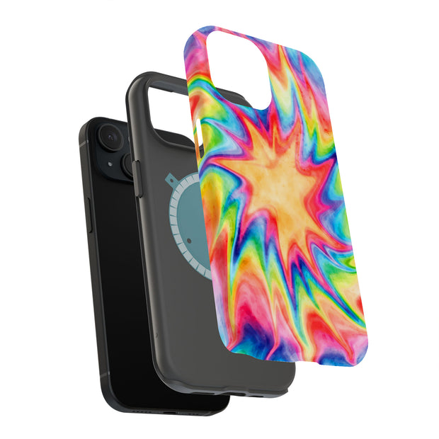 Tie Dye Trippy Tough Cases For Apple iPhone (17, 16, 15, 14, 13, 12, 11, X, SE, 8, 7/ Air, Plus, Pro, Max, Mini, XR, XS), Print in USA