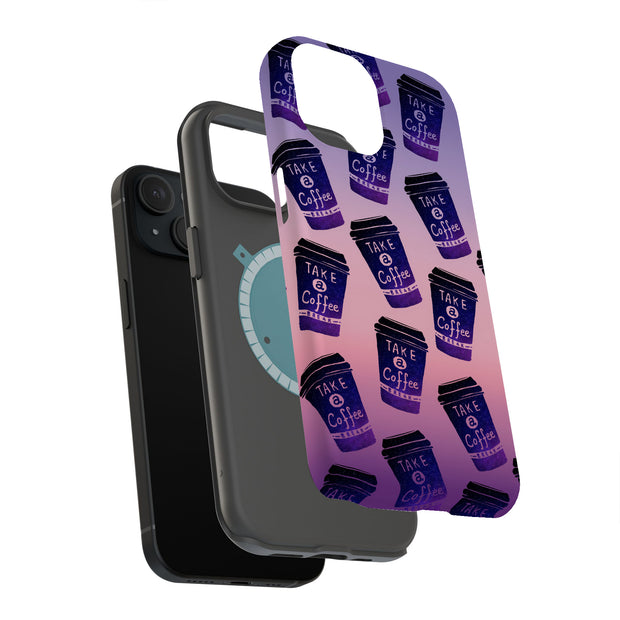 Take A Coffee Tough Cases For Apple iPhone (17, 16, 15, 14, 13, 12, 11, X, SE, 8, 7/ Air, Plus, Pro, Max, Mini, XR, XS), Print in USA