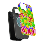 Tie Dye Smile Tough Cases For Apple iPhone (17, 16, 15, 14, 13, 12, 11, X, SE, 8, 7/ Air, Plus, Pro, Max, Mini, XR, XS), Print in USA