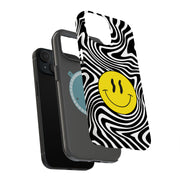 Trippy Smiley Tough Cases For Apple iPhone (17, 16, 15, 14, 13, 12, 11, X, SE, 8, 7/ Air, Plus, Pro, Max, Mini, XR, XS), Print in USA