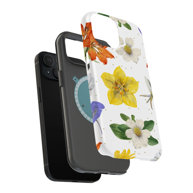 Flower Design 2 Tough Cases For Apple iPhone (17, 16, 15, 14, 13, 12, 11, X, SE, 8, 7/ Air, Plus, Pro, Max, Mini, XR, XS), Print in USA