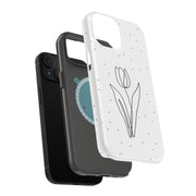 Line Art Tulip Tough Cases For Apple iPhone (17, 16, 15, 14, 13, 12, 11, X, SE, 8, 7/ Air, Plus, Pro, Max, Mini, XR, XS), Print in USA
