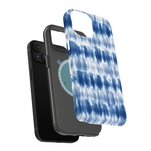 Blue Watercolor Tough Cases For Apple iPhone (17, 16, 15, 14, 13, 12, 11, X, SE, 8, 7/ Air, Plus, Pro, Max, Mini, XR, XS), Print in USA