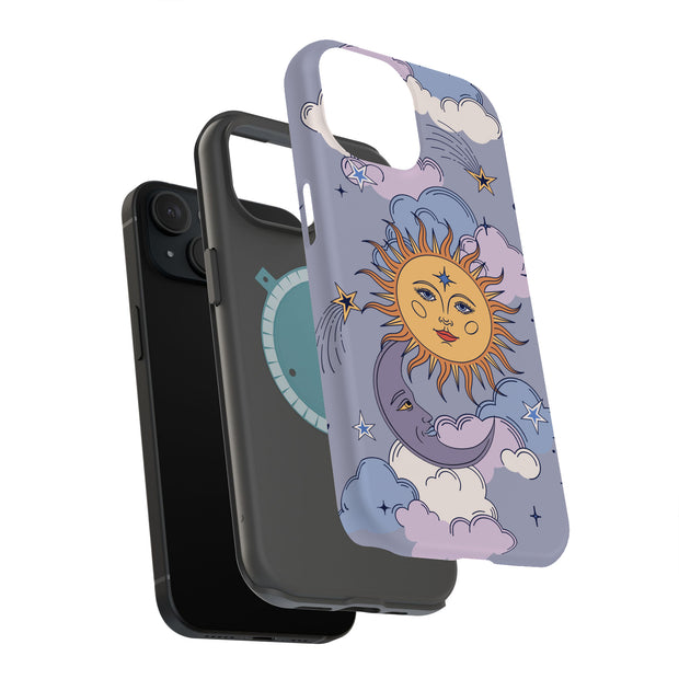 Sun Moon Stars Tough Cases For Apple iPhone (17, 16, 15, 14, 13, 12, 11, X, SE, 8, 7/ Air, Plus, Pro, Max, Mini, XR, XS), Print in USA