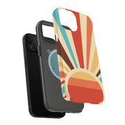 Retro Sunburst Tough Cases For Apple iPhone (17, 16, 15, 14, 13, 12, 11, X, SE, 8, 7/ Air, Plus, Pro, Max, Mini, XR, XS), Print in USA