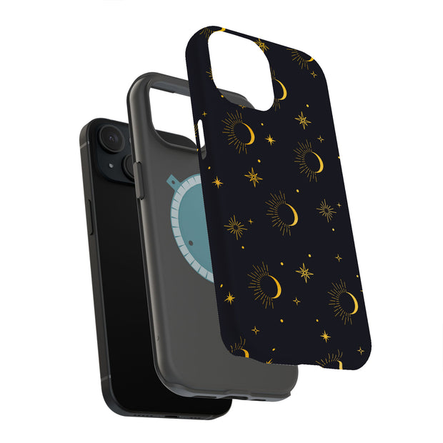 Moon Sun Stars Tough Cases For Apple iPhone (17, 16, 15, 14, 13, 12, 11, X, SE, 8, 7/ Air, Plus, Pro, Max, Mini, XR, XS), Print in USA