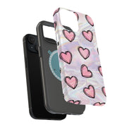 Girly Hearts Tough Cases For Apple iPhone (17, 16, 15, 14, 13, 12, 11, X, SE, 8, 7/ Air, Plus, Pro, Max, Mini, XR, XS), Print in USA