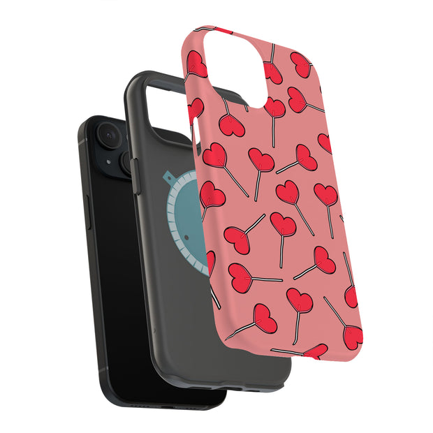 Lollypop Hearts Tough Cases For Apple iPhone (17, 16, 15, 14, 13, 12, 11, X, SE, 8, 7/ Air, Plus, Pro, Max, Mini, XR, XS), Print in USA
