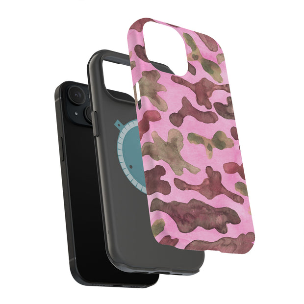 Camouflage Pink Tough Cases For Apple iPhone (17, 16, 15, 14, 13, 12, 11, X, SE, 8, 7/ Air, Plus, Pro, Max, Mini, XR, XS), Print in USA