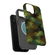 Camo Triangular Tough Cases For Apple iPhone (17, 16, 15, 14, 13, 12, 11, X, SE, 8, 7/ Air, Plus, Pro, Max, Mini, XR, XS), Print in USA