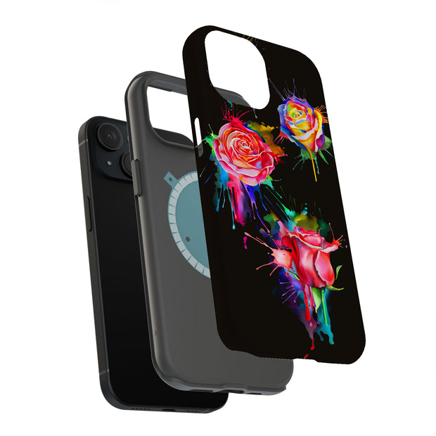 Watercolor Rose Tough Cases For Apple iPhone (17, 16, 15, 14, 13, 12, 11, X, SE, 8, 7/ Air, Plus, Pro, Max, Mini, XR, XS), Print in USA