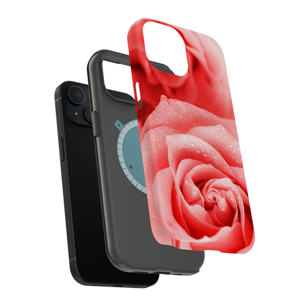 Pink Roses Tough Cases For Apple iPhone (17, 16, 15, 14, 13, 12, 11, X, SE, 8, 7/ Air, Plus, Pro, Max, Mini, XR, XS), Print in USA