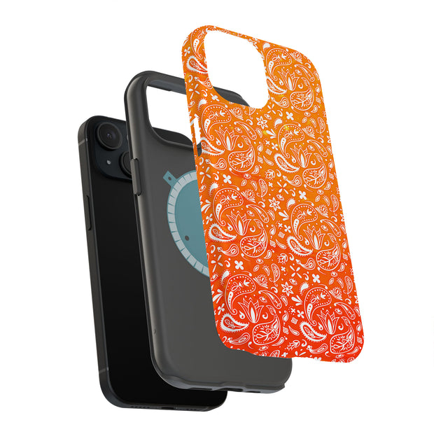 Orange Bandana Tough Cases For Apple iPhone (17, 16, 15, 14, 13, 12, 11, X, SE, 8, 7/ Air, Plus, Pro, Max, Mini, XR, XS), Print in USA