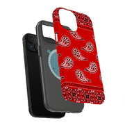 Red Bandana Tough Cases For Apple iPhone (17, 16, 15, 14, 13, 12, 11, X, SE, 8, 7/ Air, Plus, Pro, Max, Mini, XR, XS), Print in USA