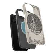 Skull Art Black Tough Cases For Apple iPhone (17, 16, 15, 14, 13, 12, 11, X, SE, 8, 7/ Air, Plus, Pro, Max, Mini, XR, XS), Print in USA