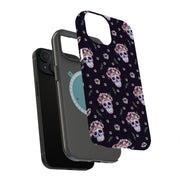 Skull Floral 1 Tough Cases For Apple iPhone (17, 16, 15, 14, 13, 12, 11, X, SE, 8, 7/ Air, Plus, Pro, Max, Mini, XR, XS), Print in USA