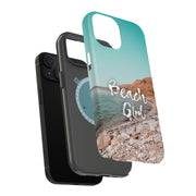 Beach Girl Blue Tough Cases For Apple iPhone (17, 16, 15, 14, 13, 12, 11, X, SE, 8, 7/ Air, Plus, Pro, Max, Mini, XR, XS), Print in USA