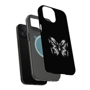 B/W Butterfly Tough Cases For Apple iPhone (17, 16, 15, 14, 13, 12, 11, X, SE, 8, 7/ Air, Plus, Pro, Max, Mini, XR, XS), Print in USA