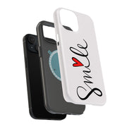Smile Red Heart Tough Cases For Apple iPhone (17, 16, 15, 14, 13, 12, 11, X, SE, 8, 7/ Air, Plus, Pro, Max, Mini, XR, XS), Print in USA