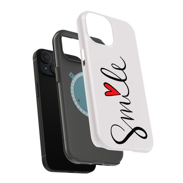 Smile Red Heart Tough Cases For Apple iPhone (17, 16, 15, 14, 13, 12, 11, X, SE, 8, 7/ Air, Plus, Pro, Max, Mini, XR, XS), Print in USA