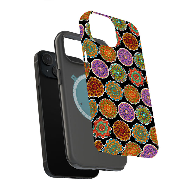Mandala Art Tough Cases For Apple iPhone (17, 16, 15, 14, 13, 12, 11, X, SE, 8, 7/ Air, Plus, Pro, Max, Mini, XR, XS), Print in USA