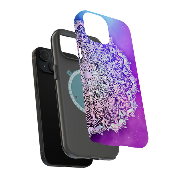 Purple Mandala Tough Cases For Apple iPhone (17, 16, 15, 14, 13, 12, 11, X, SE, 8, 7/ Air, Plus, Pro, Max, Mini, XR, XS), Print in USA