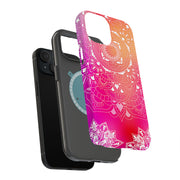 Pink Mandala Tough Cases For Apple iPhone (17, 16, 15, 14, 13, 12, 11, X, SE, 8, 7/ Air, Plus, Pro, Max, Mini, XR, XS), Print in USA