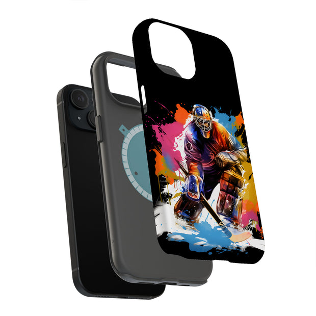 Hockey Grunge Tough Cases For Apple iPhone (17, 16, 15, 14, 13, 12, 11, X, SE, 8, 7/ Air, Plus, Pro, Max, Mini, XR, XS), Print in USA