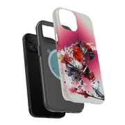 Hockey Painting Tough Cases For Apple iPhone (17, 16, 15, 14, 13, 12, 11, X, SE, 8, 7/ Air, Plus, Pro, Max, Mini, XR, XS), Print in USA