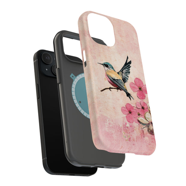 Bird Floral Tough Cases For Apple iPhone (17, 16, 15, 14, 13, 12, 11, X, SE, 8, 7/ Air, Plus, Pro, Max, Mini, XR, XS), Print in USA