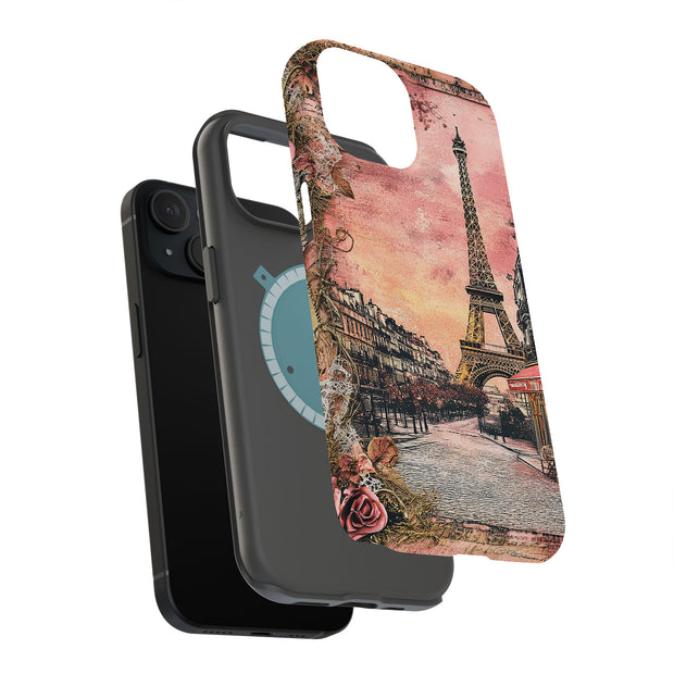 Paris Love 3 Tough Cases For Apple iPhone (17, 16, 15, 14, 13, 12, 11, X, SE, 8, 7/ Air, Plus, Pro, Max, Mini, XR, XS), Print in USA