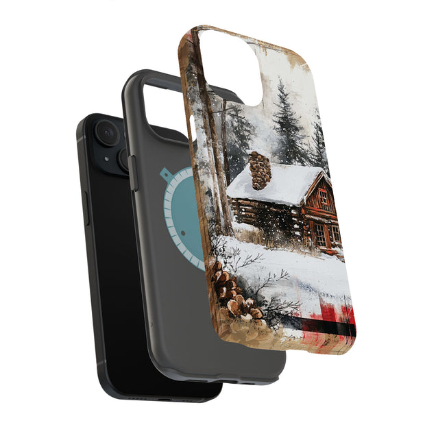 Snow Cabin 1 Tough Cases For Apple iPhone (17, 16, 15, 14, 13, 12, 11, X, SE, 8, 7/ Air, Plus, Pro, Max, Mini, XR, XS), Print in USA