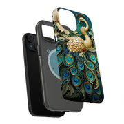 Peacock Feather Tough Cases For Apple iPhone (17, 16, 15, 14, 13, 12, 11, X, SE, 8, 7/ Air, Plus, Pro, Max, Mini, XR, XS), Print in USA