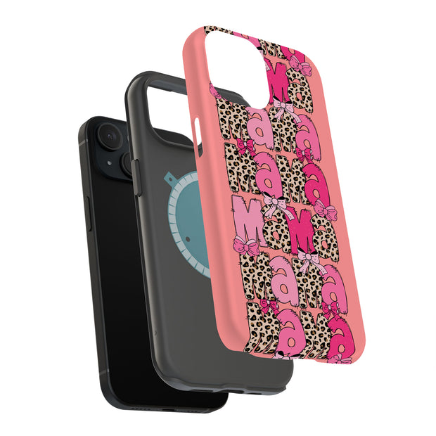 Leopard Mama 1 Tough Cases For Apple iPhone (17, 16, 15, 14, 13, 12, 11, X, SE, 8, 7/ Air, Plus, Pro, Max, Mini, XR, XS), Print in USA