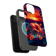 Aloha Sunset Tough Cases For Apple iPhone (17, 16, 15, 14, 13, 12, 11, X, SE, 8, 7/ Air, Plus, Pro, Max, Mini, XR, XS), Print in USA