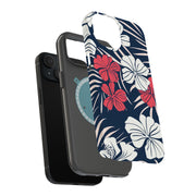 Floral Hawaii 2 Tough Cases For Apple iPhone (17, 16, 15, 14, 13, 12, 11, X, SE, 8, 7/ Air, Plus, Pro, Max, Mini, XR, XS), Print in USA