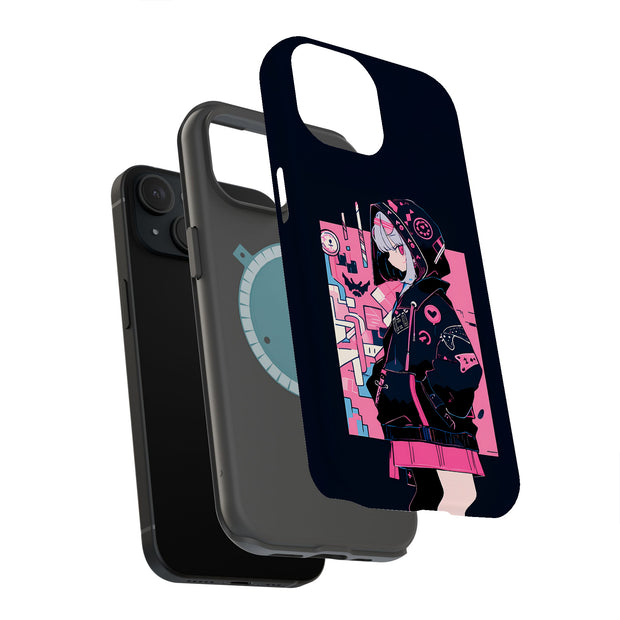 Pink Anime Girl Tough Cases For Apple iPhone (17, 16, 15, 14, 13, 12, 11, X, SE, 8, 7/ Air, Plus, Pro, Max, Mini, XR, XS), Print in USA