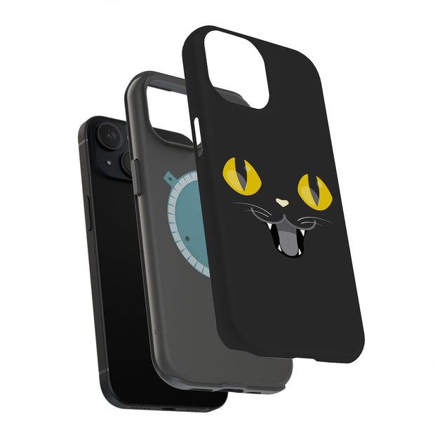 Enigmatic Cat Tough Cases For Apple iPhone (17, 16, 15, 14, 13, 12, 11, X, SE, 8, 7/ Air, Plus, Pro, Max, Mini, XR, XS), Print in USA