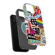 Trendy Stickers Tough Cases For Apple iPhone (17, 16, 15, 14, 13, 12, 11, X, SE, 8, 7/ Air, Plus, Pro, Max, Mini, XR, XS), Print in USA