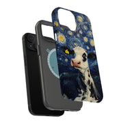 Cow Night 2 Tough Cases For Apple iPhone (17, 16, 15, 14, 13, 12, 11, X, SE, 8, 7/ Air, Plus, Pro, Max, Mini, XR, XS), Print in USA