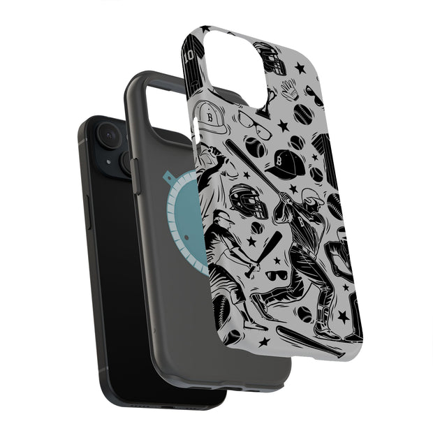 Baseball Icons Tough Cases For Apple iPhone (17, 16, 15, 14, 13, 12, 11, X, SE, 8, 7/ Air, Plus, Pro, Max, Mini, XR, XS), Print in USA