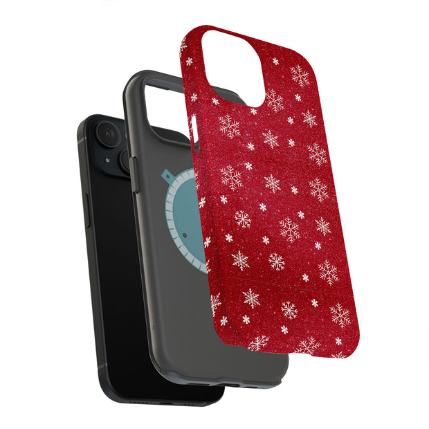 Snowflake Red 1 Tough Cases For Apple iPhone (17, 16, 15, 14, 13, 12, 11, X, SE, 8, 7/ Air, Plus, Pro, Max, Mini, XR, XS), Print in USA