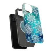 Xmas Snowflake Tough Cases For Apple iPhone (17, 16, 15, 14, 13, 12, 11, X, SE, 8, 7/ Air, Plus, Pro, Max, Mini, XR, XS), Print in USA