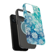 Snowflake Blue 1 Tough Cases For Apple iPhone (17, 16, 15, 14, 13, 12, 11, X, SE, 8, 7/ Air, Plus, Pro, Max, Mini, XR, XS), Print in USA