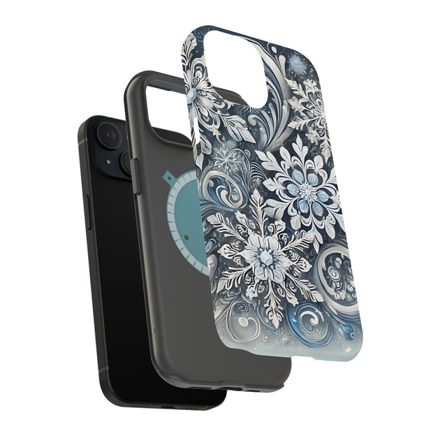 Xmas Snow White Tough Cases For Apple iPhone (17, 16, 15, 14, 13, 12, 11, X, SE, 8, 7/ Air, Plus, Pro, Max, Mini, XR, XS), Print in USA