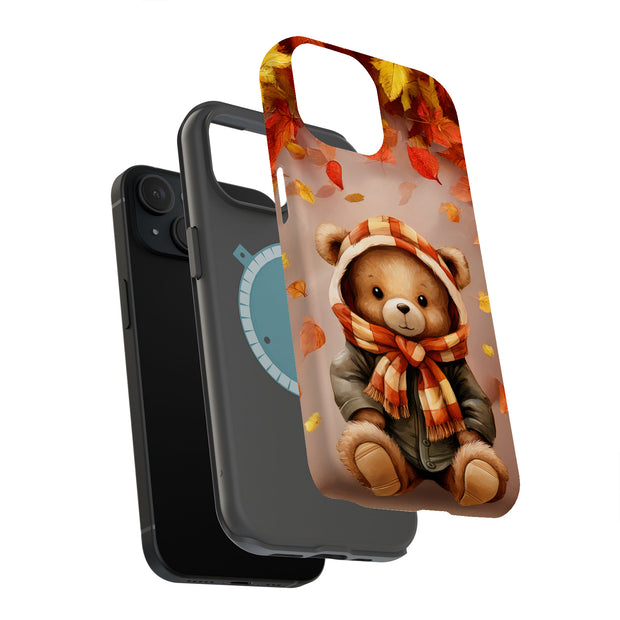 Autumn Bear 1 Tough Cases For Apple iPhone (17, 16, 15, 14, 13, 12, 11, X, SE, 8, 7/ Air, Plus, Pro, Max, Mini, XR, XS), Print in USA