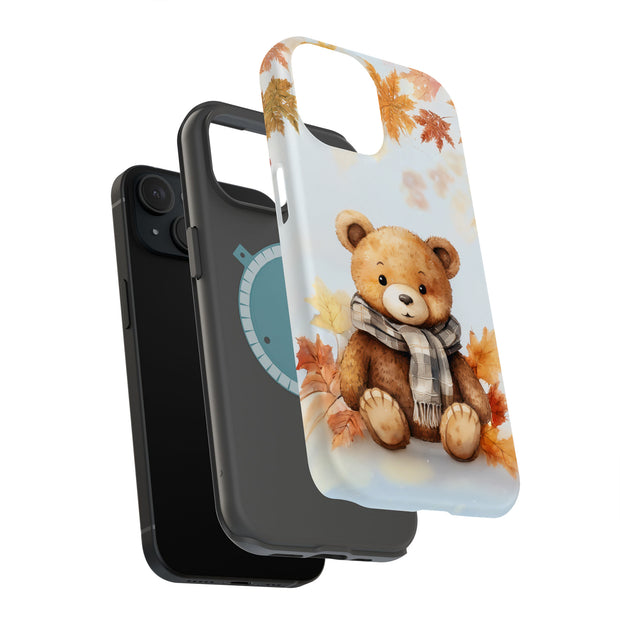 Autumn Bear 2 Tough Cases For Apple iPhone (17, 16, 15, 14, 13, 12, 11, X, SE, 8, 7/ Air, Plus, Pro, Max, Mini, XR, XS), Print in USA