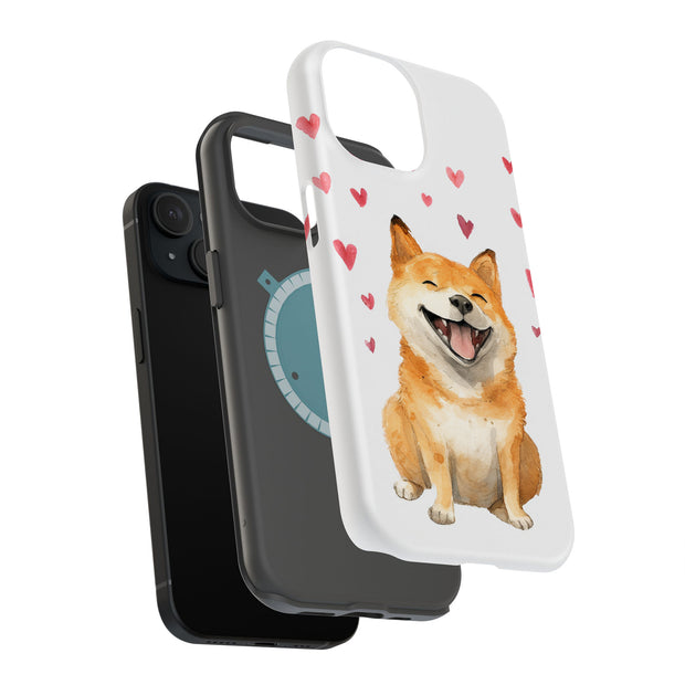 Shiba Inu Love Tough Cases For Apple iPhone (17, 16, 15, 14, 13, 12, 11, X, SE, 8, 7/ Air, Plus, Pro, Max, Mini, XR, XS), Print in USA