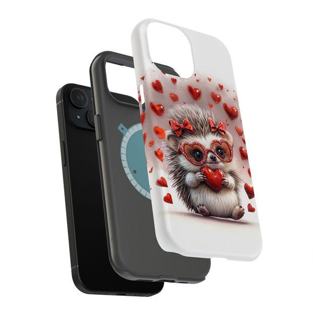 Cute Hedgehog Tough Cases For Apple iPhone (17, 16, 15, 14, 13, 12, 11, X, SE, 8, 7/ Air, Plus, Pro, Max, Mini, XR, XS), Print in USA